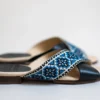 Darzah Tatreez Cross Sandal - Blue 1 Darzah Tatreez Cross Sandal - Blue