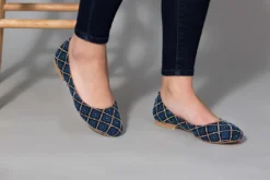 Darzah Tatreez Flats - Blue Shoes