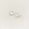 Sara Patino Jewelry Deep Pearl Recycled Gold Stud Earrings