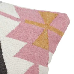 Casa Amarosa Desert Kilim Wool Geometric Throw Pillow Cover