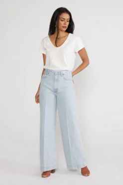 ÉTICA New Arrivals Devon Wide Leg Jeans - Sea Breeze