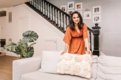 Casa Amarosa Home Goods Diagonal Chindi Throw Pillow Cover