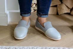 Dooeys Shoes Blue Gray Apple Leather House Loafer