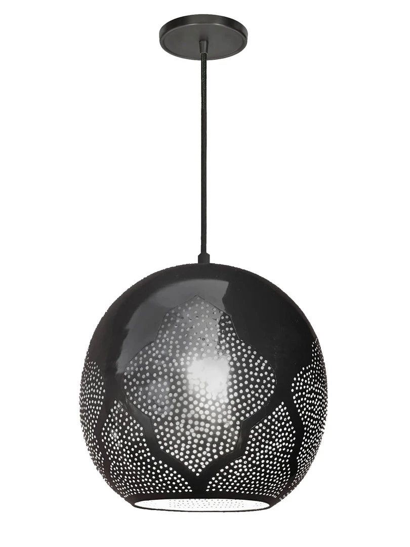 Dounia Home Najma Reversed Pendant Light - Gunmetal Lighting 3 Dounia Home Najma Reversed Pendant Light - Gunmetal Lighting