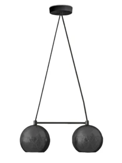 Dounia Home BIPOC Owned Nur Reversed Chandelier - Duel Globe - Brass