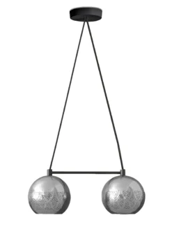 Dounia Home BIPOC Owned Nur Reversed Chandelier - Duel Globe - Copper