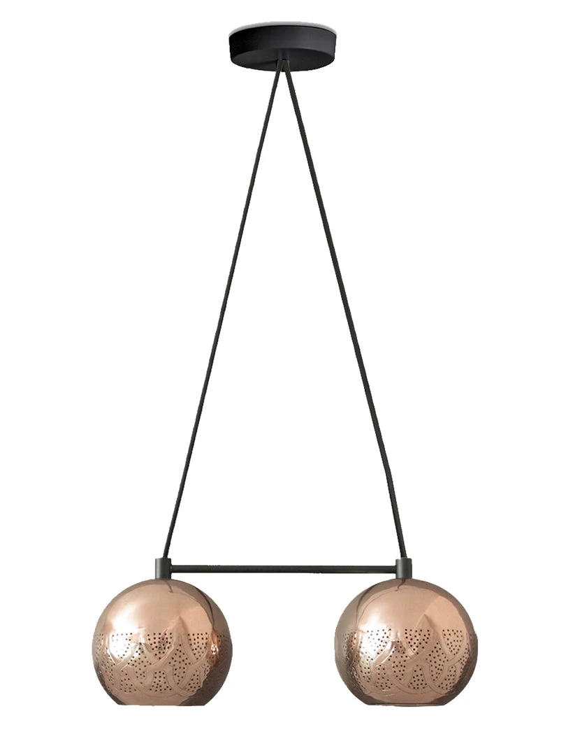 Dounia Home BIPOC Owned Nur Reversed Chandelier - Duel Globe - Silver 5 Dounia Home BIPOC Owned Nur Reversed Chandelier - Duel Globe - Silver