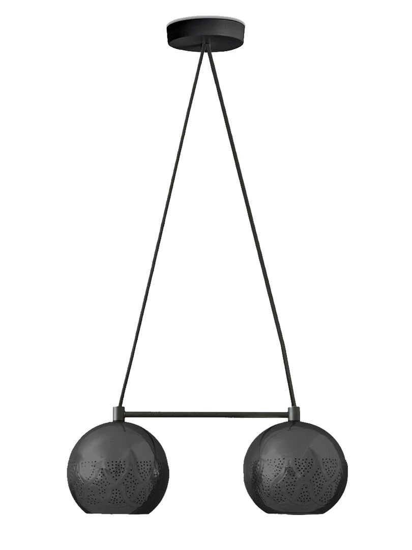 Dounia Home BIPOC Owned Nur Reversed Chandelier - Duel Globe - Silver 7 Dounia Home BIPOC Owned Nur Reversed Chandelier - Duel Globe - Silver