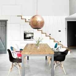 Dounia Home Nur Reversed Pendant Light - Brass Lighting