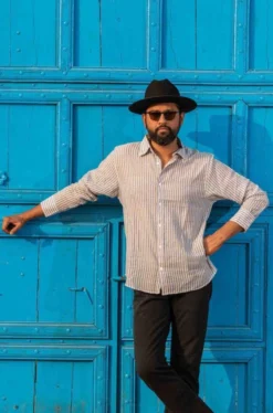 Dushyant Asthana Men's Amir Shirt - Blue Stripes