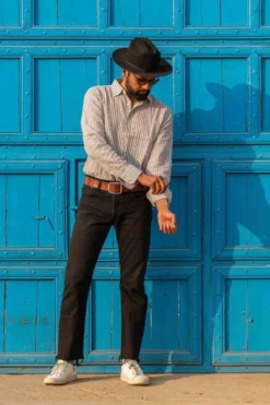 Dushyant Asthana Men's Amir Shirt - Blue Stripes