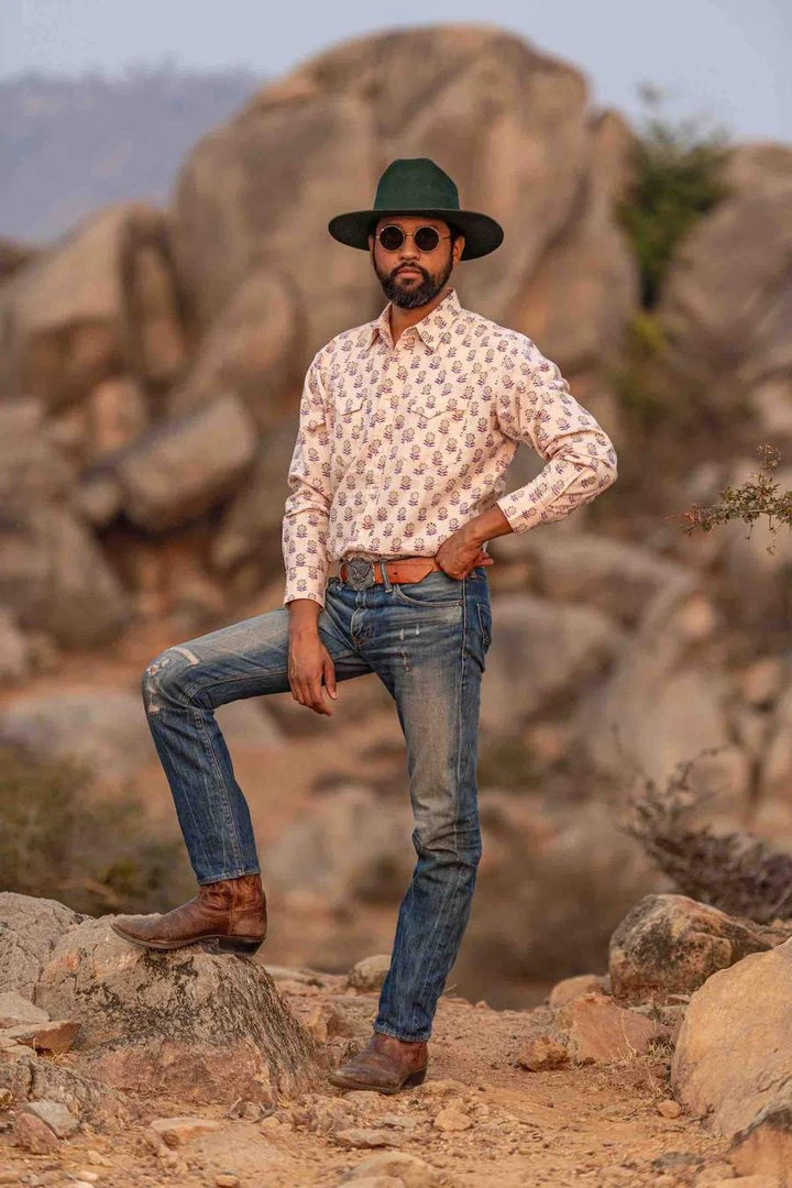 Dushyant Asthana Men's Bandit Western Shirt - Floral Print 3 Dushyant Asthana Men's Bandit Western Shirt - Floral Print