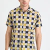Dushyant Asthana Men's Aby Chessboard Batik Short Sleeve Shirt 2 Dushyant Asthana Men's Aby Chessboard Batik Short Sleeve Shirt