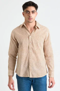 Dushyant Asthana Men's Amir Long Sleeve Shirt - Grid