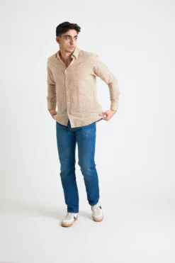 Dushyant Asthana Men's Amir Long Sleeve Shirt - Grid 8 Dushyant Asthana Men's Amir Long Sleeve Shirt - Grid