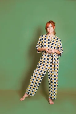 Dushyant Asthana Zoya Batik Chessboard Jumpsuit Clothing