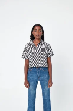 Dushyant Asthana Cami Checkers Crop Shirt Clothing