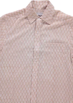 Dushyant Asthana Men's Folk Short Sleeve Shirt - Leaf Motif