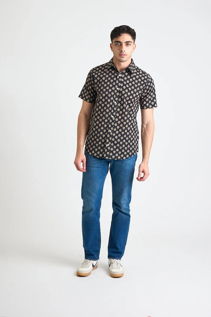 Dushyant Asthana Men's Prat Short Sleeve Shirt - Black Motif 4 Dushyant Asthana Men's Prat Short Sleeve Shirt - Black Motif