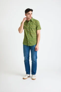 Dushyant Asthana Men's Prat Short Sleeve Shirt - Green Sticks