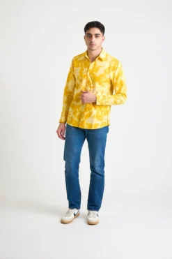 Dushyant Asthana Men's Amir Long Sleeve Shirt - Citrus