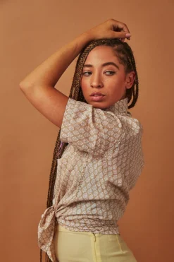 Dushyant Asthana Men's Folk Short Sleeve Shirt - Leaf Motif