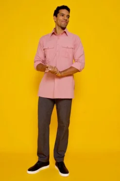 Dushyant Asthana Men's Kameez Oversized Shirt - Cameo Pink