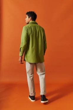 Dushyant Asthana Men's Kameez Oversized Shirt - Light Olive 11 Dushyant Asthana Men's Kameez Oversized Shirt - Light Olive