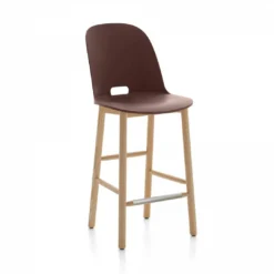 Emeco Alfi Recycled High Back Counter Stool - Ash
