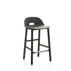 Emeco Furniture Alfi Recycled Low Back Counter Stool - Dark Ash