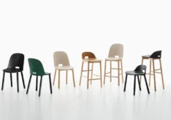 Emeco Furniture Alfi Recycled High Back Barstool - Dark Ash