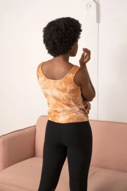 North Of West Sale Emily Tie Dye Tank Top - Amber