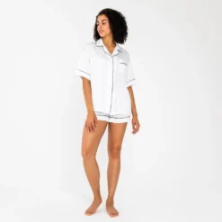 Ettitude Best Sellers Bamboo Lyocell Pajama Shorts - Feather White 8 Ettitude Best Sellers Bamboo Lyocell Pajama Shorts - Feather White