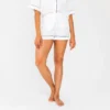 Ettitude Best Sellers Bamboo Lyocell Pajama Shorts - Feather White