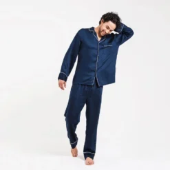 Ettitude Men's Bamboo Lyocell Pajama Pants - Blue Nights