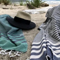 Hilana: Upcycled Cotton Fethiye Upcycled Turkish Towel / Blanket - Navy Blue Recycled + Upcycled 13 Hilana: Upcycled Cotton Fethiye Upcycled Turkish Towel / Blanket - Navy Blue Recycled + Upcycled