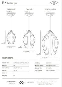 Ameico Lighting Fin Pendant Light