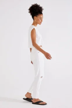 ÉTICA Finn Slim Straight Ankle Jeans - Vintage White New Arrivals