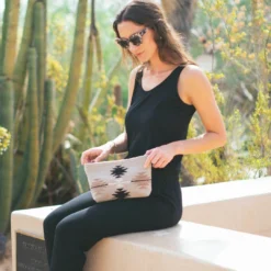 MZ Fair Trade Gemstone Wool Clutch Bag