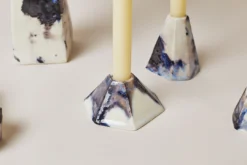 Lauren HB Studio Geo Porcelain Candlestick Holder - Nebula