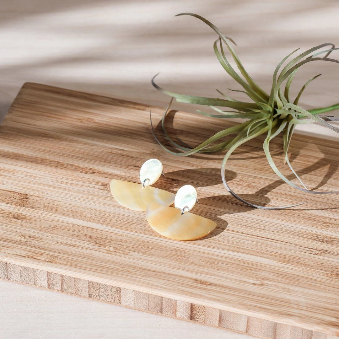 LIKHÂ Geometric Mother Of Pearl Earrings Special Occasion 3 LIKHÂ Geometric Mother Of Pearl Earrings Special Occasion