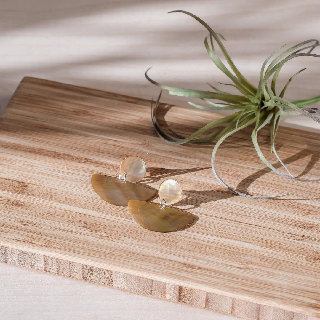 LIKHÂ Geometric Mother Of Pearl Earrings Special Occasion 6 LIKHÂ Geometric Mother Of Pearl Earrings Special Occasion