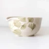 Moonshine Design Ginkgo Leaf Porcelain Matcha Bowl Home Goods