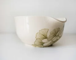 Moonshine Design Ginkgo Leaf Porcelain Matcha Bowl Home Goods