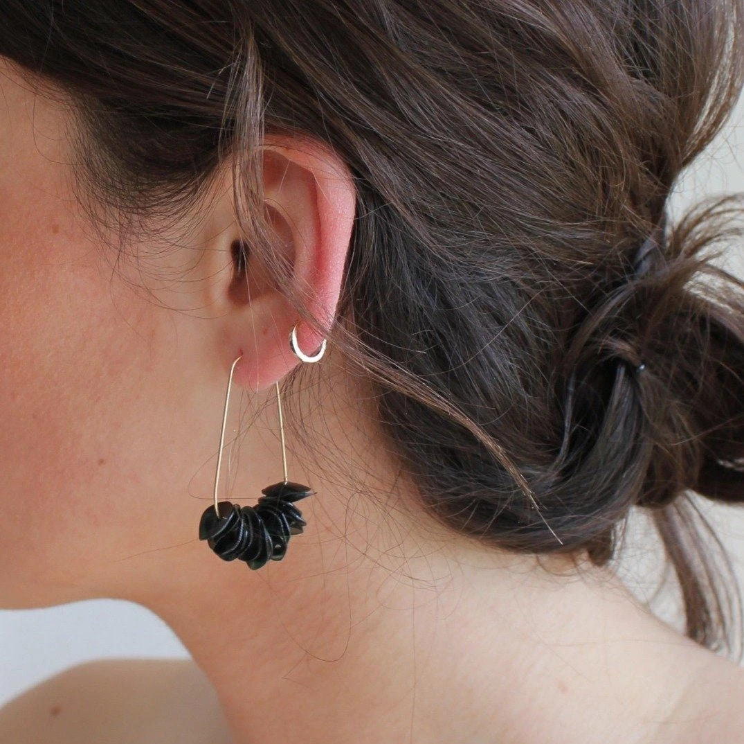 Giulia Letzi + META Jewelry Leona Upcycled Drop Earrings - Dark Green 4 Giulia Letzi + META Jewelry Leona Upcycled Drop Earrings - Dark Green