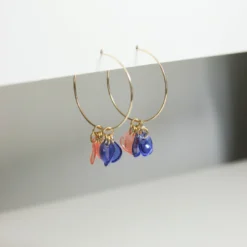 Giulia Letzi + META Jewelry Rainbow Upcycled Hoop Earrings - Blue + Blush