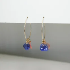 Giulia Letzi + META Jewelry Rainbow Upcycled Hoop Earrings - Blue + Blush