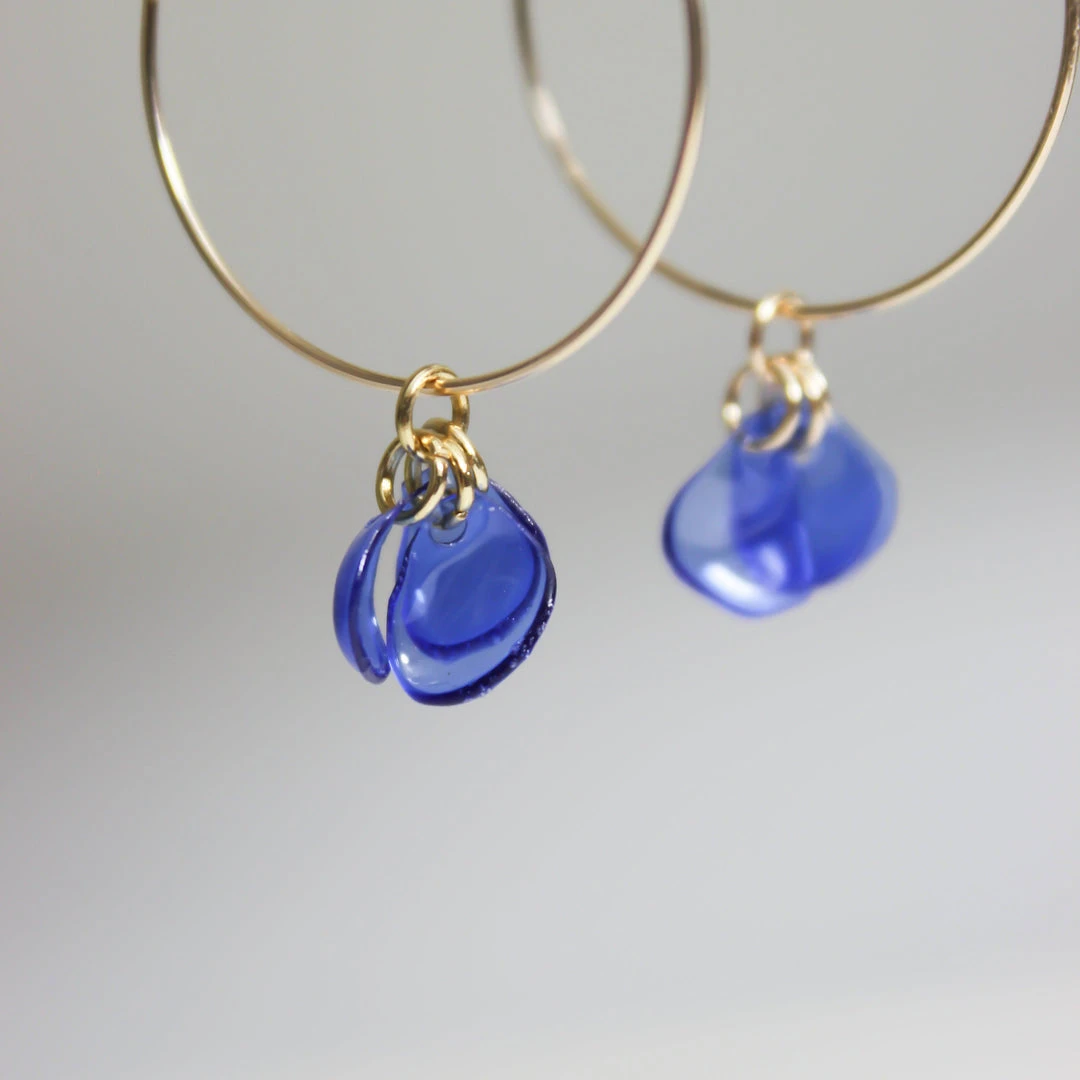 Giulia Letzi + META Jewelry Emma Upcycled Hoop Earrings - Blue 4 Giulia Letzi + META Jewelry Emma Upcycled Hoop Earrings - Blue