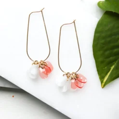 Giulia Letzi + META Jewelry Ginevra Upcycled Drop Earrings - White + Blush