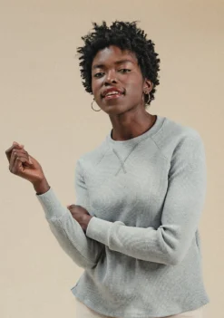 Poplinen Gloria Waffle Thermal Top - Heather Gray